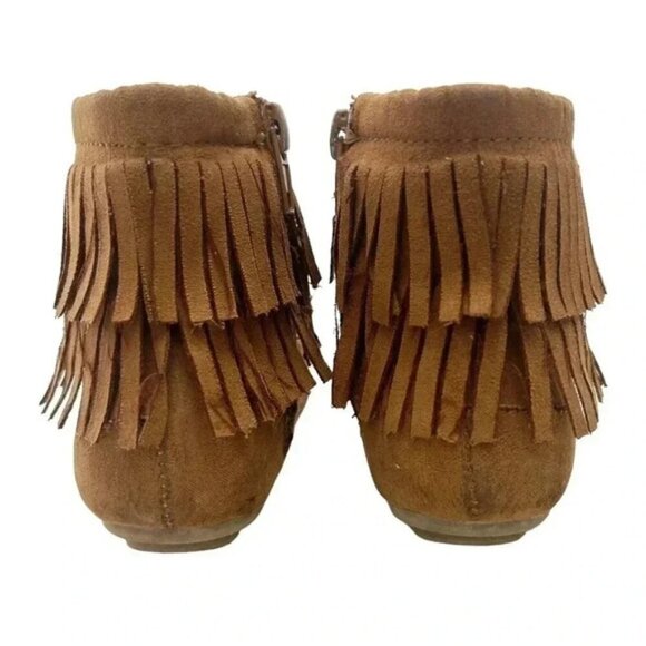 Joe Fresh Fringe Moccasin Baby Booties Brown  Size 6 - Picture 8 of 12